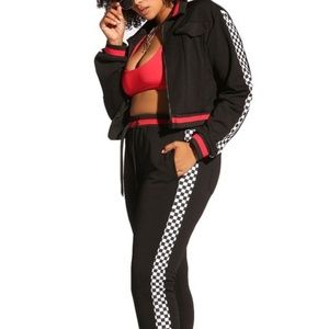 Gorgeous Black plussize 2 piece Trackset New